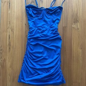 Blue Ruched Dress Homecoming / Dance